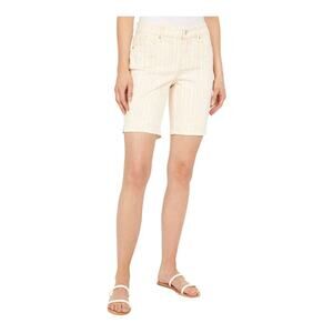 NYDJ Ella 9" Denim Shorts in Vertical Paisley